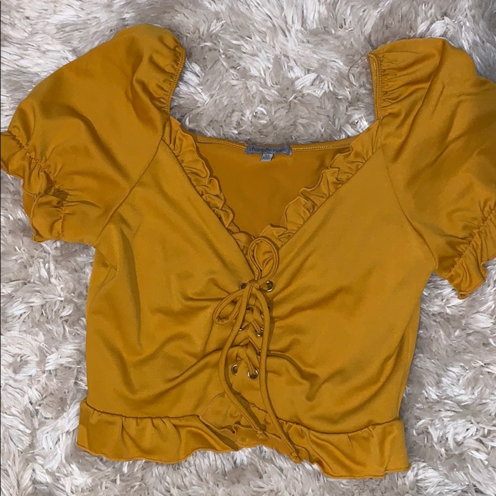 Charlotte Russe lace up crop top